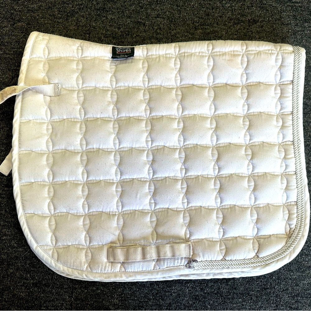 Shires Dressage Saddle Pad White SZ Large Horse Riding Saddle Pad